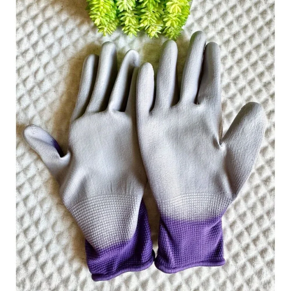 New Gardening Gift Set w/ Hand Rake, Seed Envelopes, Purple Gloves
